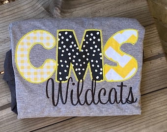 Custom Teacher Shirt, Appliqué Embroidered School Spirit