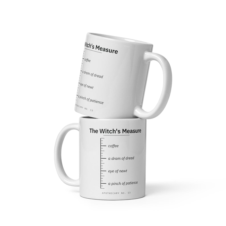 Witch Mug, Halloween Coffee Mug, Funny Witchy Gift, Apothecary Measuring Mug, Spooky Season Gift, Witchcraft Mug