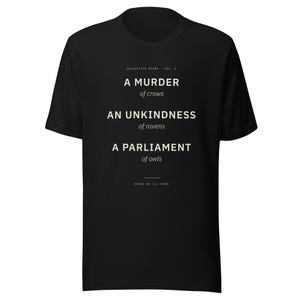 Murder of Crows Shirt, Dark Academia Tee, Gothic Raven Owl Shirt, Bookish Gift, Literary Halloween T-Shirt