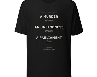 T-Shirt „Mord der Krähen“, Dark-Academia-T-Shirt, Gothic-Räuber-Eulen-Shirt, Geschenk für Bücherwürmer, Literarisches Halloween-T-Shirt