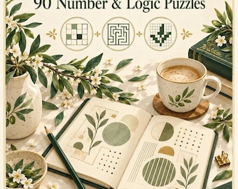 The Quiet Hour: 90 Sudoku, Mazes, Nonograms (PDF Puzzle Book)