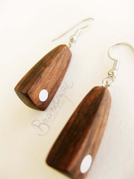 WOODEN EARRINGS Original Handmade Wooden earrings ebony Etsy
