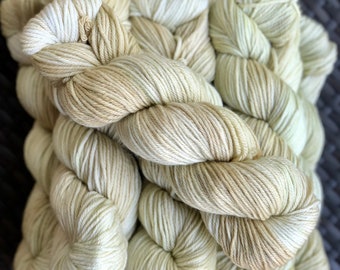Seaside Collection | Beach Grass and Sand Dunes | Worsted | Tonal | Wool | Hand-dyed | Pale Sage | Pale Tan