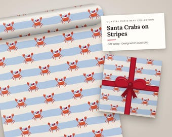 Santa Crabs Wrapping Paper