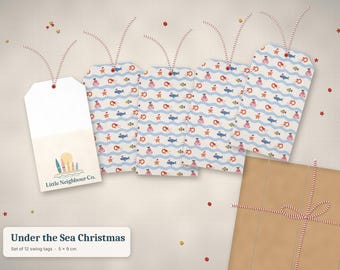 Coastal Christmas Gift Tags | Aussie Beach and Ocean Designs (Set of 12 or 24)