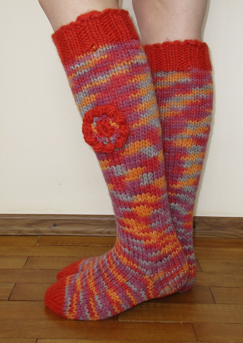wool knit Ladies socks Knee-high Knitted socks for women womens socks Long