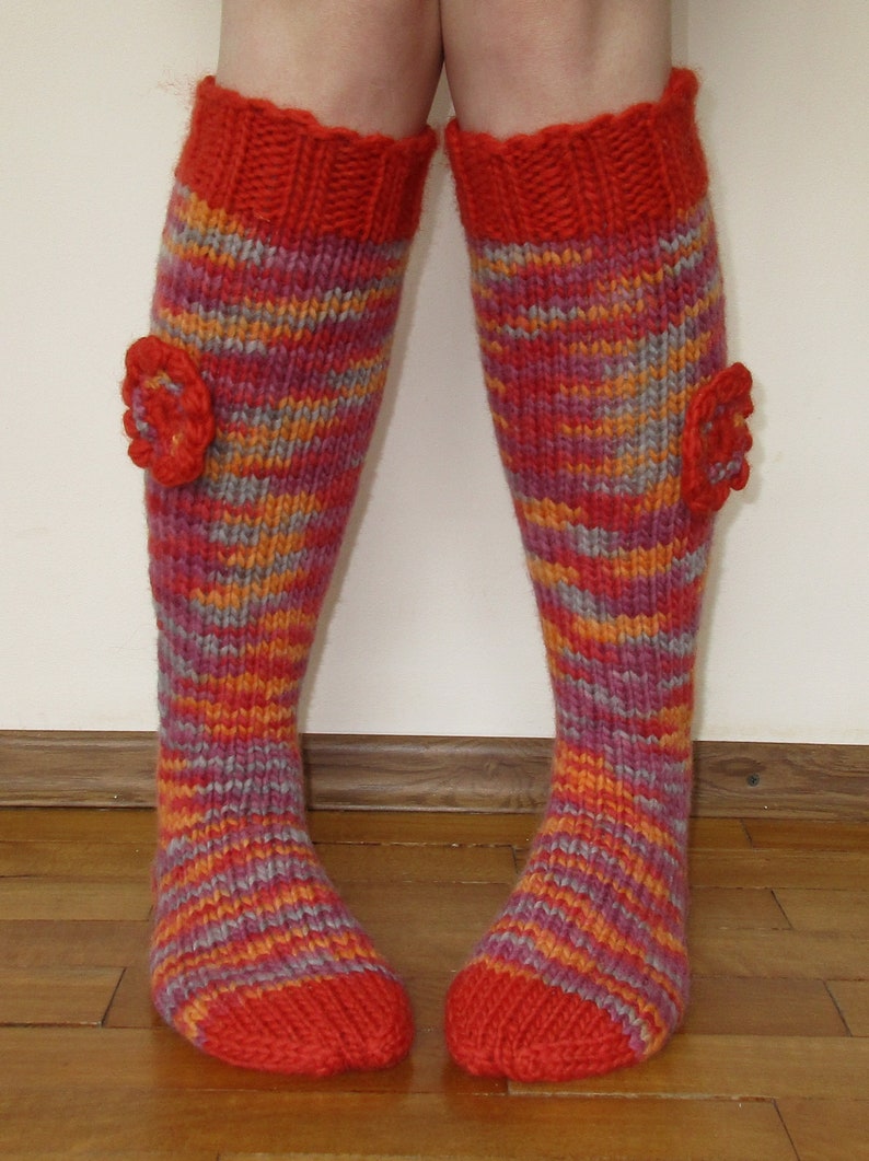 wool knit Ladies socks Knee-high Knitted socks for women womens socks Long