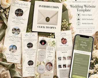 Romantische Hochzeitswebsite | Elfenbeinfarbene Canva-Website-Vorlage mit RSVP-Funktion, Countdown, Zeitleiste der Liebesgeschichte und Ablaufplan