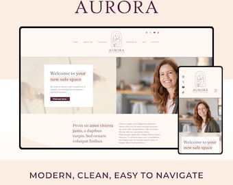 Wix Website Template Design for Doulas and Therapists | Aurora | Modern and Elegant Website Design