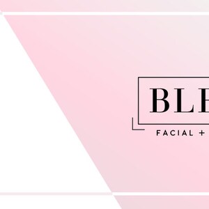 May include: A pink and white gradient background with a white border. The text "BLEND FACIAL + STYLE BAR" is in a black rectangle in the center of the image. The text "COMING IN Fall 2019" is in the bottom left corner of the image.