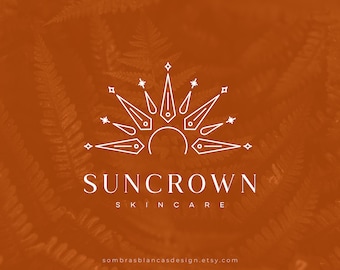 Premade Logo Design for Skincare Brands, Half Sun Logo, Vector Files, Illustrated Sunrise Logo, Geometric Logo for Small Business