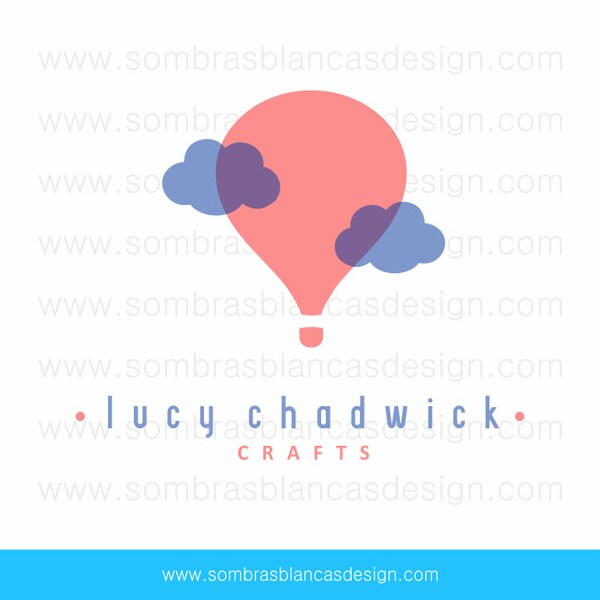 OOAK Premade Logo Design - Hot Air Balloon - Perfect for a baby shop or a craft supplies shop