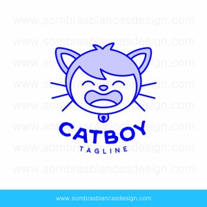 Pet Premade Logo - OOAK Premade Logo Design - Cat Boy - One Of A Kind Business Logo Design - Perfect for a pet accessories store