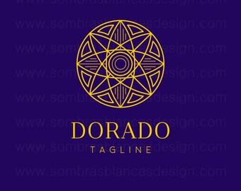 Mandala Premade Logo - OOAK Premade Logo Design - Golden Compass - One Of A Kind Business Logo Design - Perfect for a jewelry designer
