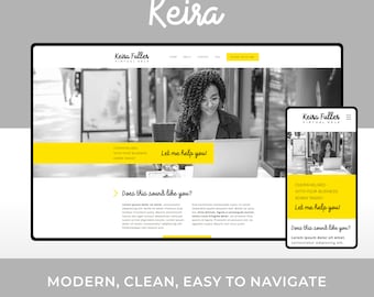 Wix Website Template Design for Virtual Assistants and Freelance Professionals  | Keira | Modern and Elegant Website Design