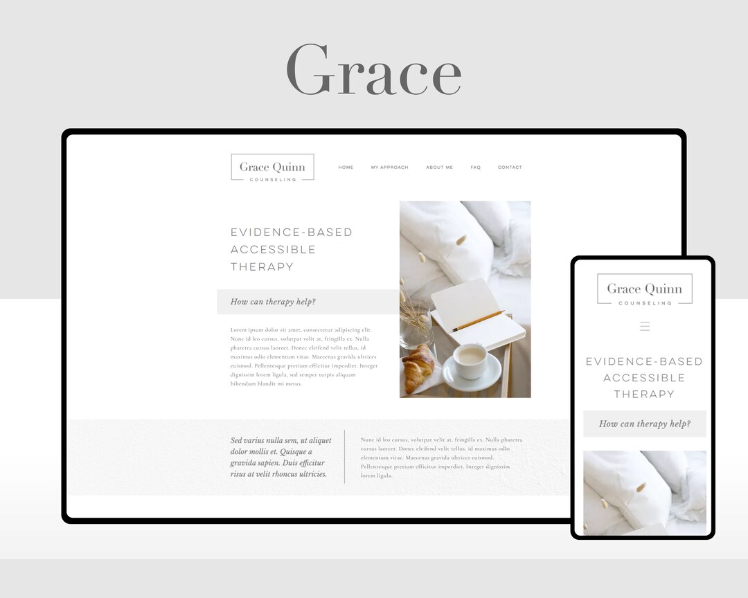 Minimal Wix Website Template Design for Psychotherapists and - Etsy