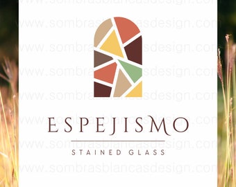 OOAK Premade Logo Design - Stained Glass Window - One Of A Kind Business Logo Design - Perfect for a ceramic artisan or an artist studio