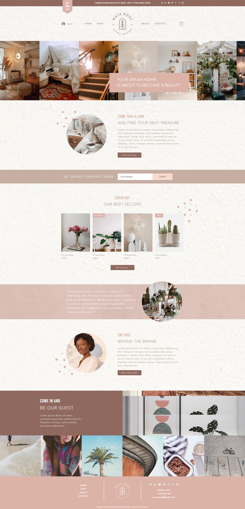 Wix site Template Design for Home Decor Shops Maya Etsy