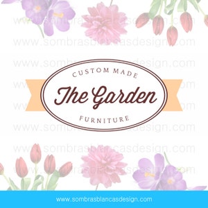 OOAK Premade Logo Design - Oval Label - One Of A Kind Business Logo Design - Perfect for a vintage finds shop or a floral art boutique