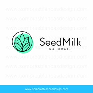 OOAK Premade Logo Design - Linear Leaves - One Of A Kind Business Logo Design - Perfect for a natural cosmetics shop or a vegan restaurant