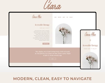 Minimal Wix Website Template Design for Psychotherapists and Counselors | Clara | Modern and Elegant Website Design