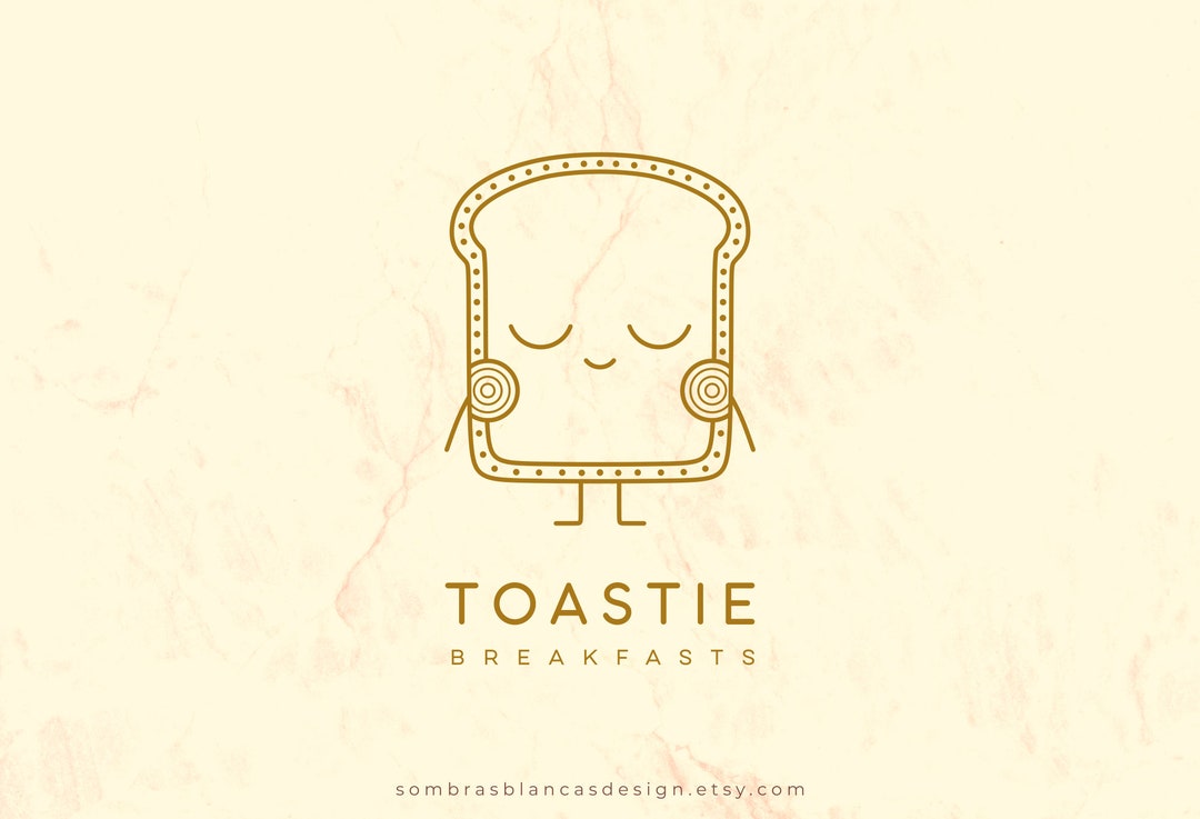 Happy Toast Premade Logo Design Vector Files Illustrated Etsy