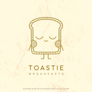 Happy Toast Premade Logo Design, Vector Files, Illustrated Logo, Photography Watermark, Modern Logo, Premade Logo for Small Business