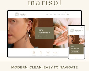 Wix Website Template Design for Online Jewelry Shops and E-Commerce Businesses | Marisol | Modern and Elegant E-commerce Website Design