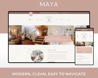 Wix Website Template Design for Home Decor Shops  | Maya | Modern and Elegant E-commerce Website Design