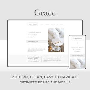 Minimal Wix Website Template Design for Therapists and Counselors | Grace | Modern and Elegant Website Design