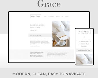 Minimal Wix Website Template Design for Therapists and Counselors | Grace | Modern and Elegant Website Design
