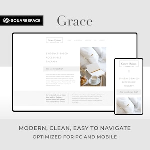 Squarespace Website Template for Psychotherapists and Counselors | Grace | Modern and Elegant Website Design