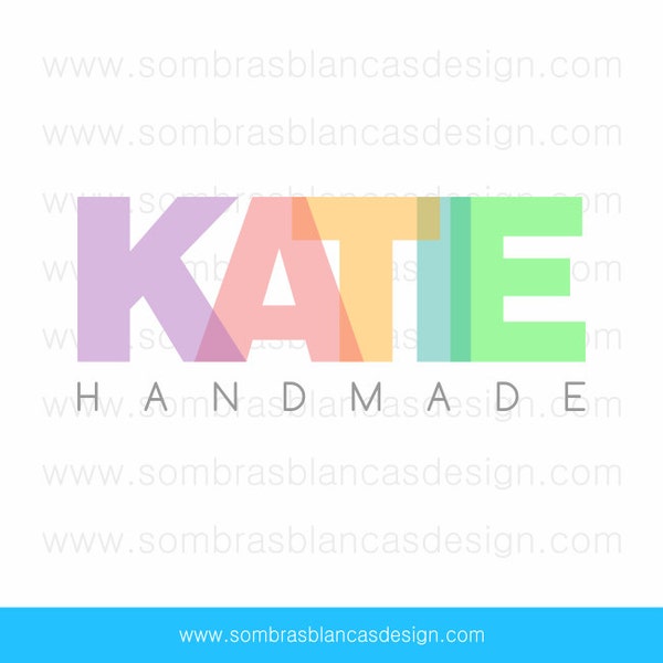 OOAK Premade Logo Design - Transparent Rainbow - Perfect for a craft supplies brand or a candy shop