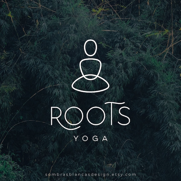 Conception de logo préfabriqué pour les professeurs de yoga, logo Lotus Pose, fichiers vectoriels, logo illustré de studio de yoga, logo moderne Namaste pour les petites entreprises