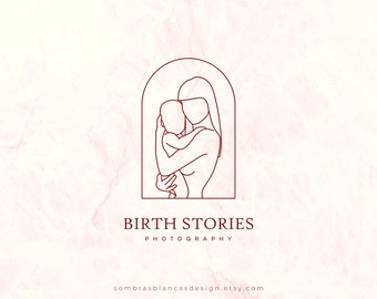 Premade Logo Design for Maternity Brands, Mom and Baby Premade Logo Design, Vector Files, Illustrated Logo, Motherhood Logo, Doula Logo