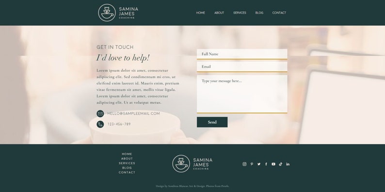 Wix Website Template Design for Coaches and Freelance Professionals Samina Modern and Elegant Website Design image 5