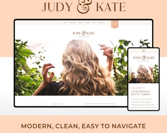 Wix Website Template Design for Hair and Beauty Salons | Judy & Kate | Modern and Elegant Website Design