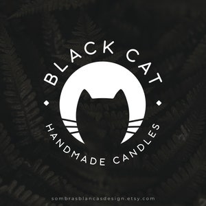Premade Logo Design for Magic Brands, Cat Silhouette Logo, Vector Files, Illustrated Logo, Watermark, Modern Logo for Small Business