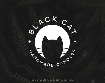 Premade Logo Design for Magic Brands, Cat Silhouette Logo, Vector Files, Illustrated Logo, Watermark, Modern Logo for Small Business