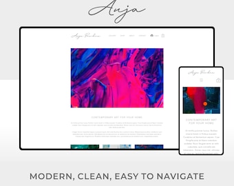 Wix Website Template Design for Artists and Photographers | Anja | Modern and Elegant E-commerce Website Design