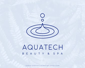 Premade Logo Design for Beauty Salons, Water Drop Logo, Vector Files, Illustrated Logo, Photo Watermark, Modern Logo for Small Business