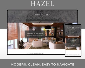 Wix Website Template Design for Interior Designers and Real Estate Agents  | Hazel | Modern and Elegant Website Design for Home Decor