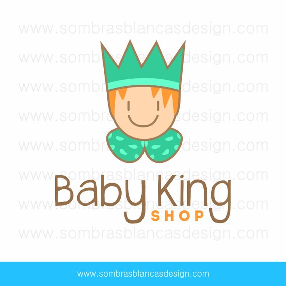 Baby Logo Design Ooak Premade Logo Design Baby King One Etsy