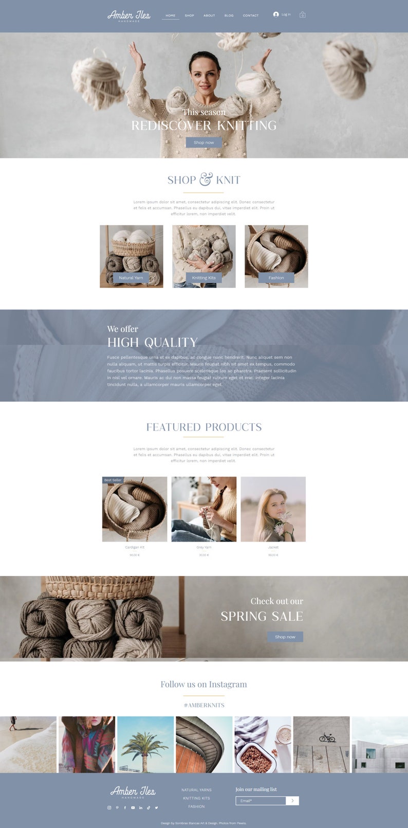 Wix Website Template Design for Handmade Shops Amber Modern and Elegant E-commerce Website Design image 2