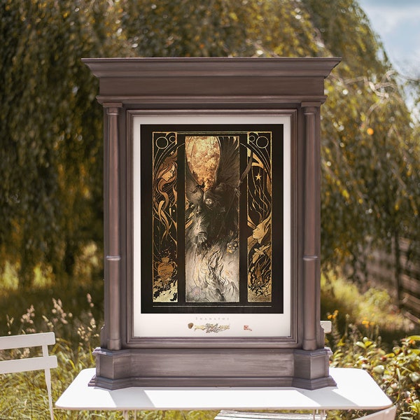 Very large Fine Art Print "Thanatos" - size 24/33" - limited to 500 copies, gilded with gold leaf, numbered, signed by stamping.