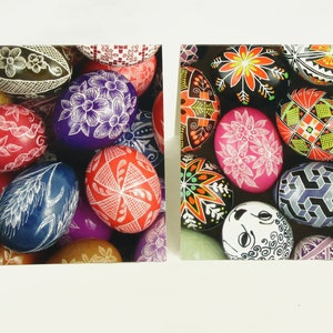 Set von 6 Blanko-Notizkarten, Pysanky-Notizkarten, Eiernotizkarten, ukrainerische Eierkarten, Osterkarten, Ukrainisch Briefpapier, Osterei-Notizkarten