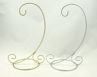 2 Medium Ornament Stands, Silver, Gold, Christmas Ornament Stand, Hanging Egg Stand, Egg Stand, Kimekomi Stand, Hanging Stand