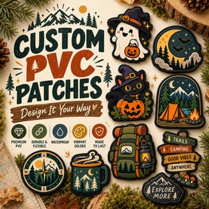 Custom PVC Patch 3 Inch, Personalized Rubber Morale Patch, 3D Embossed Waterproof Tactical Patch with Hook Fastener or Plain Backing