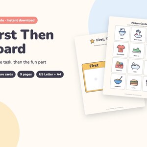 First Then Board Printable with 40 Picture Cards, First Next Then Chart for Toddlers (PDF) image 1