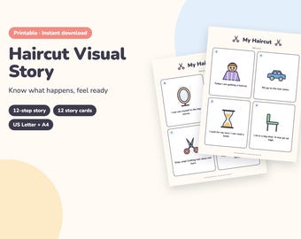 Haircut Visual Story for Kids, Printable Picture Story and Cards, First Haircut Prep for Toddlers, Sensory Friendly (PDF)